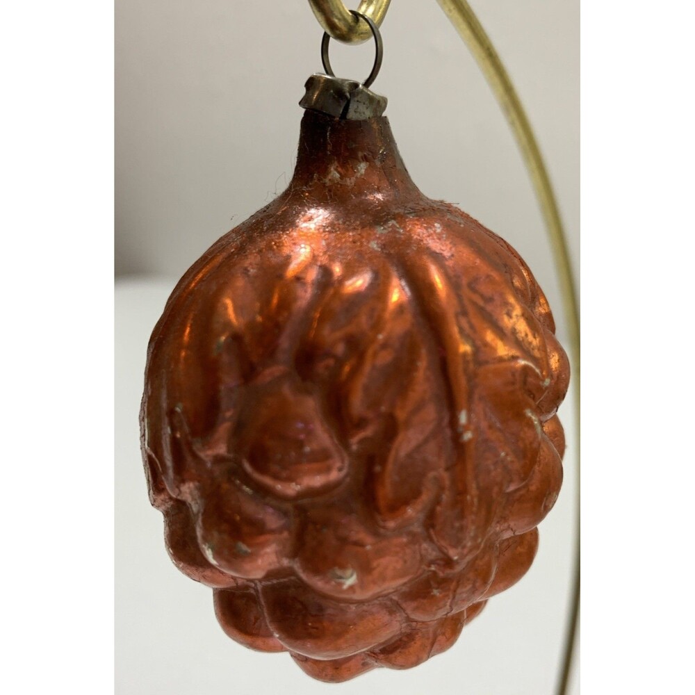 Antique Vintage Germany Blown Glass Embossed Grape Cluster Ornament Christmas